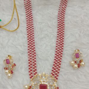 Chetak Ruby with swarovski pearl