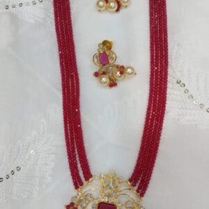 Chetak ruby pendent set