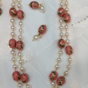 Swarovski pearl with enamel ball mala